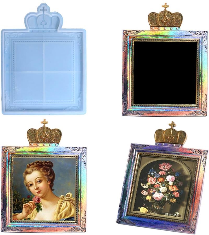 Crown Shaped Epoxy Resin Picture Mold Silicone Photo Frame Hand Making Accessories Color A - Image 3