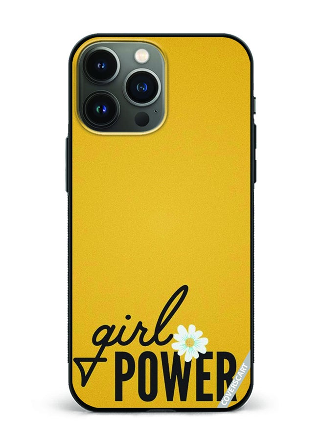 COVERSCART Protective Case Cover For Apple iPhone 13 Pro Girl Power Design Yellow