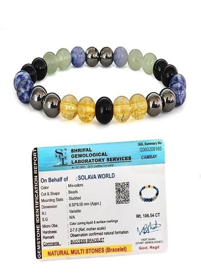 SOLAVA Original Success Bracelet - Certified Success Crystal Bracelet for Growth, Money, Wealth, Abundance, Prosperity, Good Luck and Chakra Healing - 8 MM Beads (7.5 Inch) - Image 2