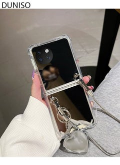 DUNISO حافظة واقية لهاتف هواوي P50 Pocket 6.9 بوصة مع حزام كتف مقاوم للصدمات وقابل للطي حافظة هاتف واقية شاملة تصميم عصري لجيب هواوي P50  - Image 5