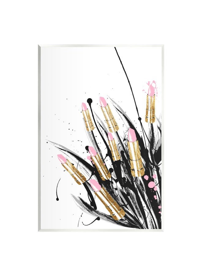 Stupell Industries Contemporary Lipstick Glam Makeup Wood Wall Art, Design by Lil' Rue - Image 1
