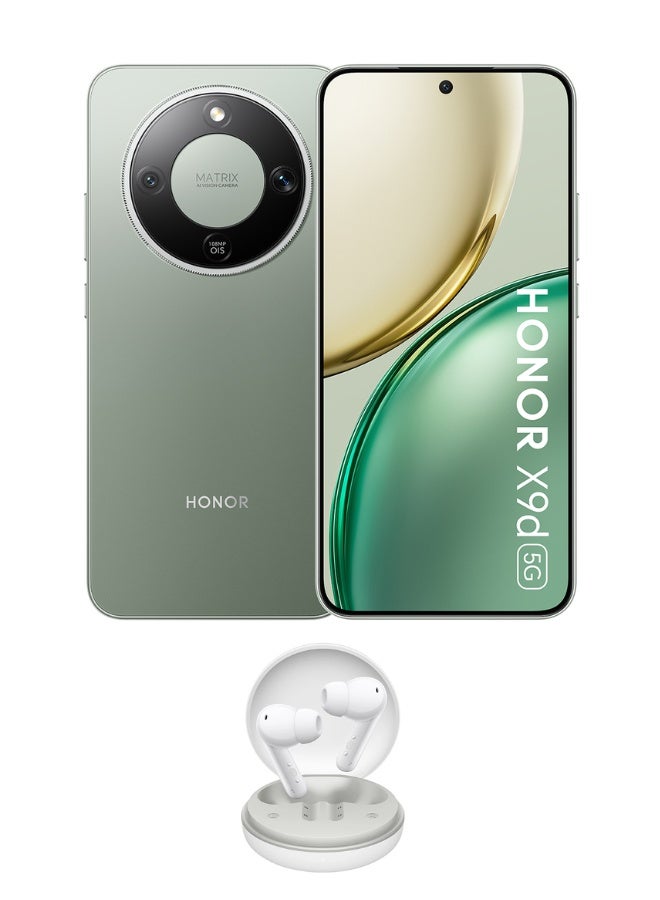 Honor X9d 5G Dual SIM 12GB RAM 256GB Forest Green with free Honor Earbuds A Pro-Middle East Version - Image 1