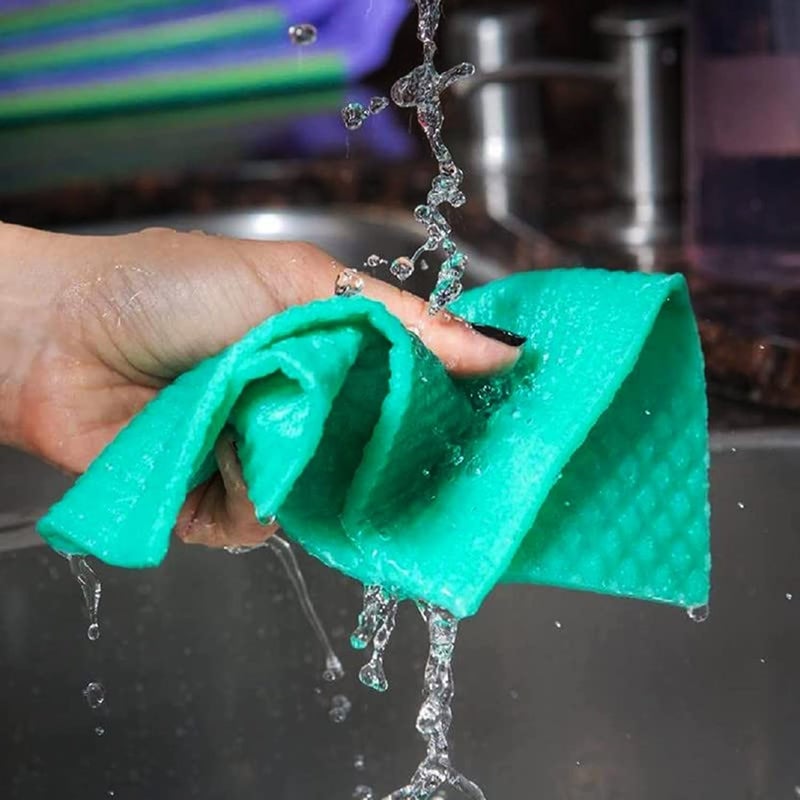 Hanumex MultiPurpose Easy to use Kitchen Cleaning Sponge Wipe Home Cellulose Sponge Wipes Kitchen Cleaning Reusable and Washable 5 Pieces - Image 2