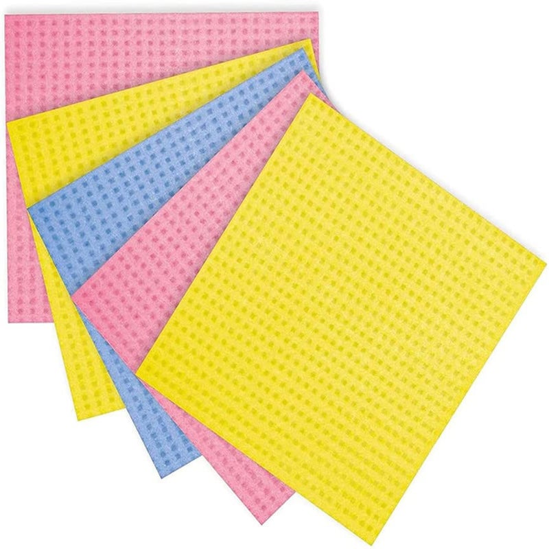 Hanumex MultiPurpose Easy to use Kitchen Cleaning Sponge Wipe Home Cellulose Sponge Wipes Kitchen Cleaning Reusable and Washable 5 Pieces - Image 1