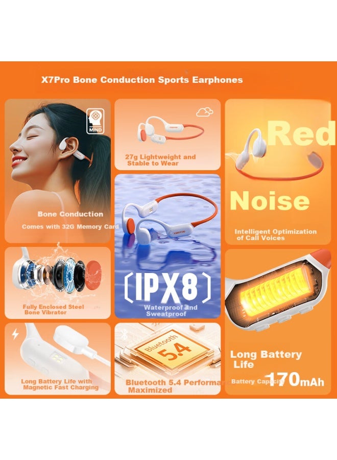 Xiaoyou Bone Conduction Headphones X7 Pro Cycling Bluetooth Headphones Open-necked Wireless Outdoor Swimming Sports - Image 2