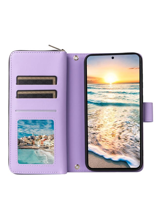 S-TOP Case For Samsung Galaxy S23 5G Nine-card Slots Zipper Wallet Bag Leather Phone Case - Image 4