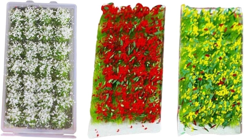 klarako 3 Boxes Miniature Flowers Model Railway Architecture Micro Landscape Diorama Layout Scenery Decoration - Image 1