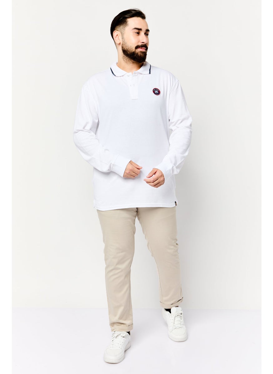 Paul Frank Men Regular Fit Graphic Print Long Sleeve Polo Shirt, White  - Image 4