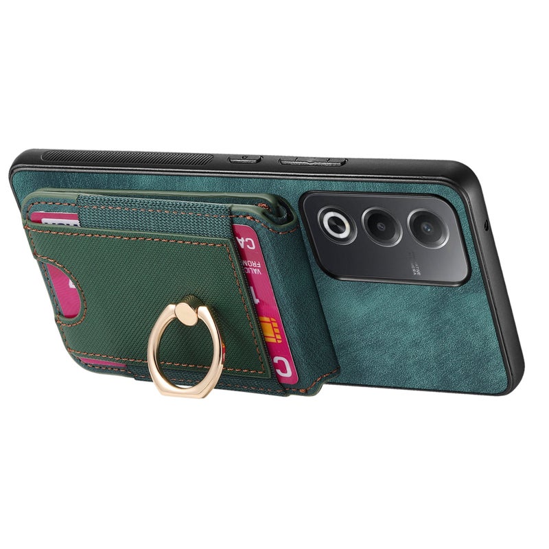 HuHa Case Cover For OPPO Reno7 Pro 5G Retro Splitable Magnetic Stand Card Bag Leather Phone Case(Green) - Image 5