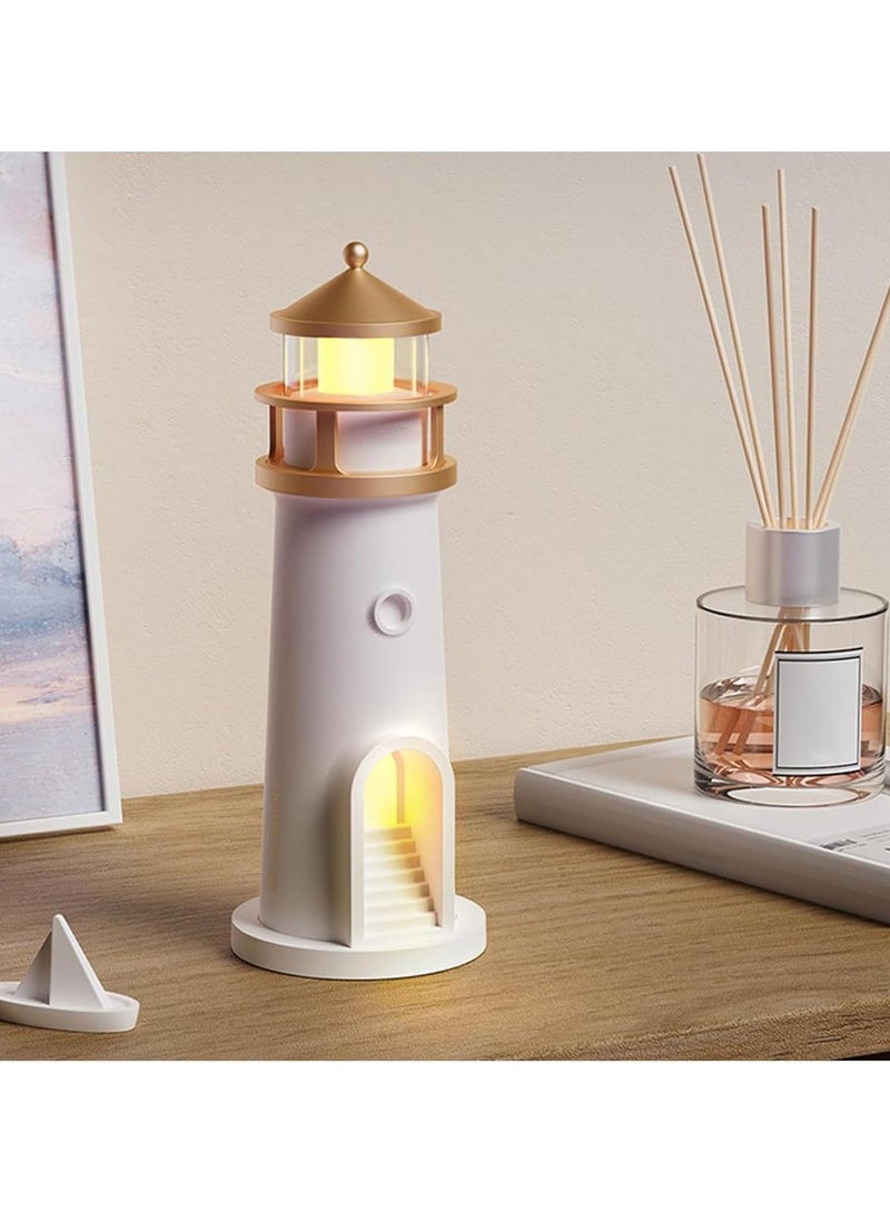 DANIM Lighthouse Moon Projection Lamp Rotating Night Light with Warm LED Bedroom Decor Kids Sleeping Lamp Rechargeable Ambient Light for Home Sleeping lamp for children & Gift lamp for girls and boys - Image 1