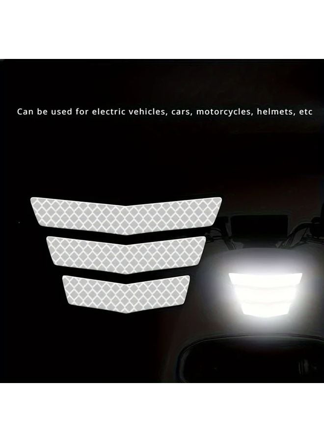 Yellow Reflective Stickers 3pcs For Car Motorcycle Helmet Night Safety Warning - Image 5