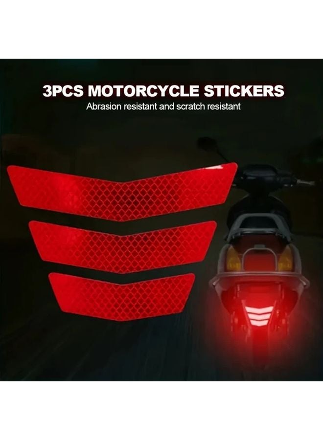 Yellow Reflective Stickers 3pcs For Car Motorcycle Helmet Night Safety Warning - Image 2