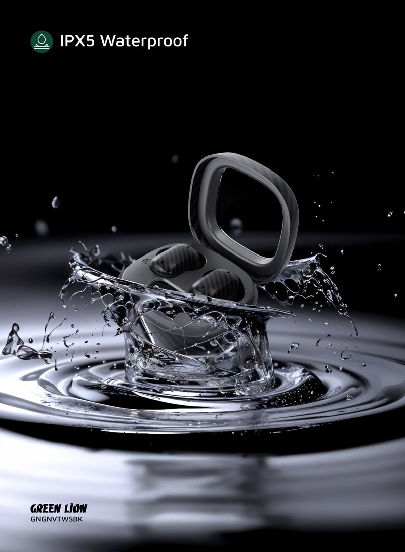 GREEN LION Geneva True Wireless Earbuds with Voice Assistant & 4 Hrs Playtime / Dual Microphone / Touch Control / Bluetooth V5.4 / Game & Music & Normal Mode / Truewireless Headphones - Black - Image 3