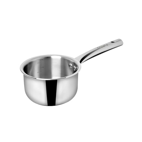 Trisara Triply Stainless Steel 14 cm Sauce Pan/Milk Pot | 1000 ml | Ideal for Making Tea/Milk/Coffee | Induction Friendly | 3-Layer Durable Cookware for Even Heating - Image 2