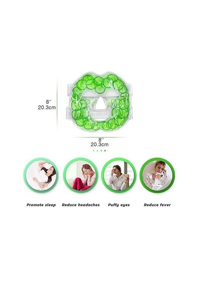 أوريتي حزمة جل الجليد للوجه oriti مع كمادات باردة ساخنة قابلة لإعادة الاستخدام للعناية بالبشرة ، انتفاخ العينين ، تورم الوجه ، حزمة جل قناع الوجه البارد لتخفيف الألم للصداع النصفي ، - Image 2