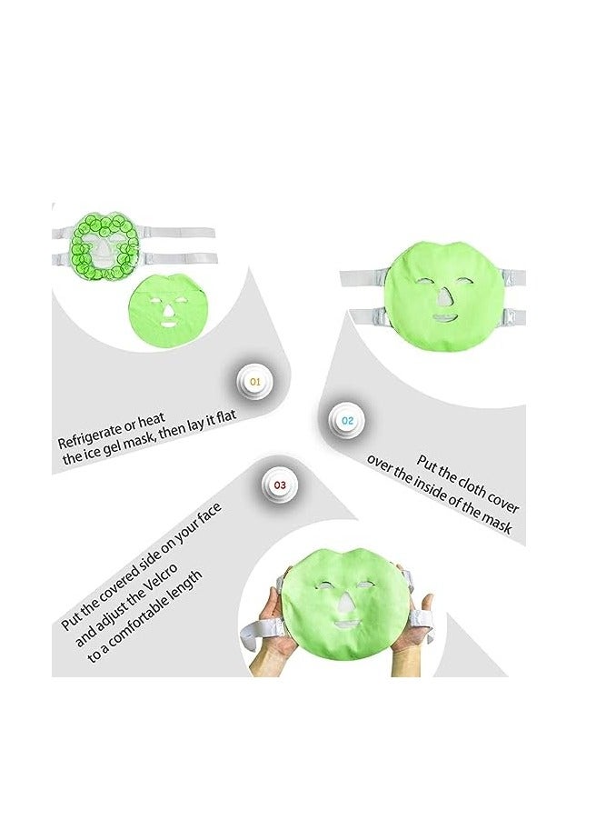 أوريتي حزمة جل الجليد للوجه oriti مع كمادات باردة ساخنة قابلة لإعادة الاستخدام للعناية بالبشرة ، انتفاخ العينين ، تورم الوجه ، حزمة جل قناع الوجه البارد لتخفيف الألم للصداع النصفي ، - Image 3