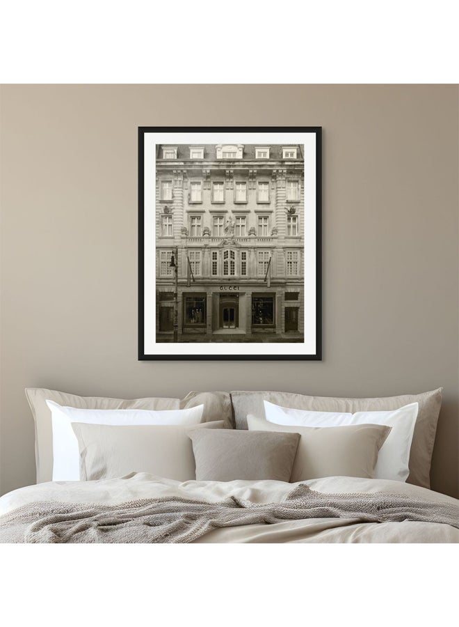 Art Decor Framed Fine Art Portrait Print of Luxury Boutique Gucci Storefront Wall Art Vintage Architecture Photography European Building Illustration Fashion-Inspired Wall Décor and Gifting - Image 2
