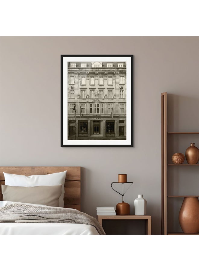 Art Decor Framed Fine Art Portrait Print of Luxury Boutique Gucci Storefront Wall Art Vintage Architecture Photography European Building Illustration Fashion-Inspired Wall Décor and Gifting - Image 3