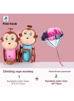 Climbing Rope Little Monkey Decompression Tree Climbing Toy Creative Fun Can Climb Rope Stall Little Monkey Novelty And Fun-Color:Rope Climbing Monkey + 2 Parachutes-Specifications:One Size Fits All