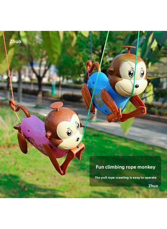 Generic - Climbing Rope Little Monkey Decompression Tree Climbing Toy Creative Fun Can Climb Rope Stall Little Monkey Novelty And Fun-Color:Rope Climbing Monkey + 2 Parachutes-Specifications:One Size Fits All - Image 1