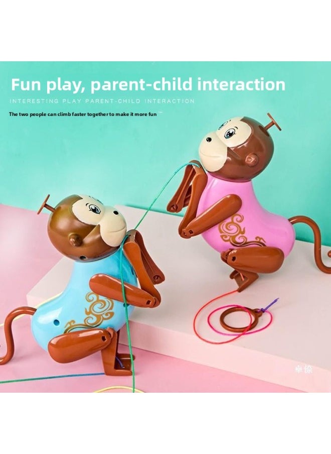 Generic - Climbing Rope Little Monkey Decompression Tree Climbing Toy Creative Fun Can Climb Rope Stall Little Monkey Novelty And Fun-Color:Rope Climbing Monkey + 2 Parachutes-Specifications:One Size Fits All - Image 1