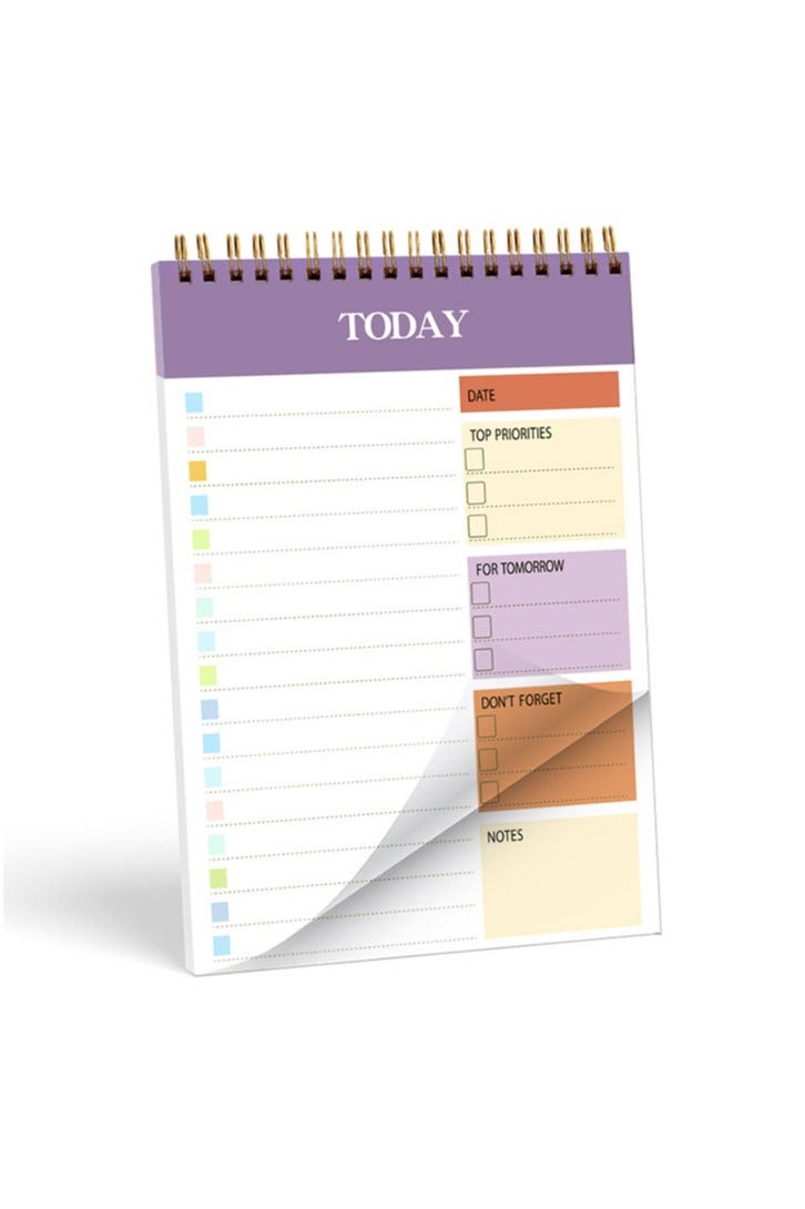 To Do List Notepad - Daily Planner Notepad Undated 52 Sheets, 5.51" x 8.66" Planning Pad Checklist Productivity Note Pad for Work and Personal Organized（purple） - Image 1
