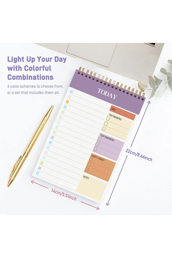To Do List Notepad - Daily Planner Notepad Undated 52 Sheets, 5.51" x 8.66" Planning Pad Checklist Productivity Note Pad for Work and Personal Organized（purple） - Image 2