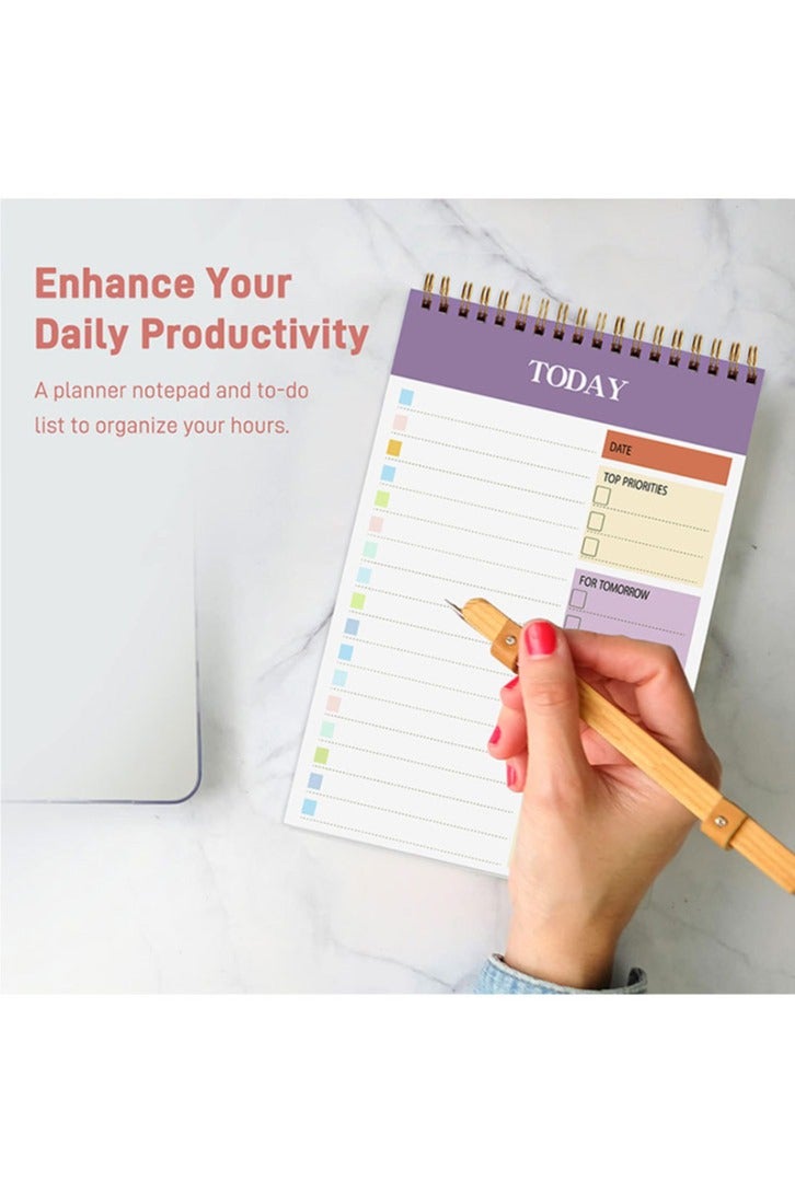 To Do List Notepad - Daily Planner Notepad Undated 52 Sheets, 5.51" x 8.66" Planning Pad Checklist Productivity Note Pad for Work and Personal Organized（purple） - Image 4