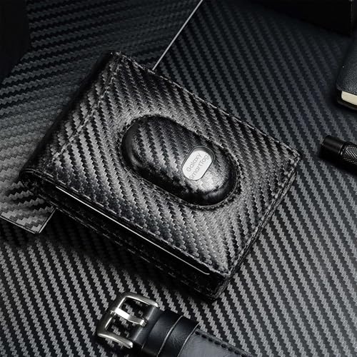 furid Mens Wallet for Samsung Galaxy SmartTag2: Slim Minimalist Wallet Compatible with Samsung Tracker Tag - RFID Blocking Bifold Leather Wallet with Money Clip - Image 5
