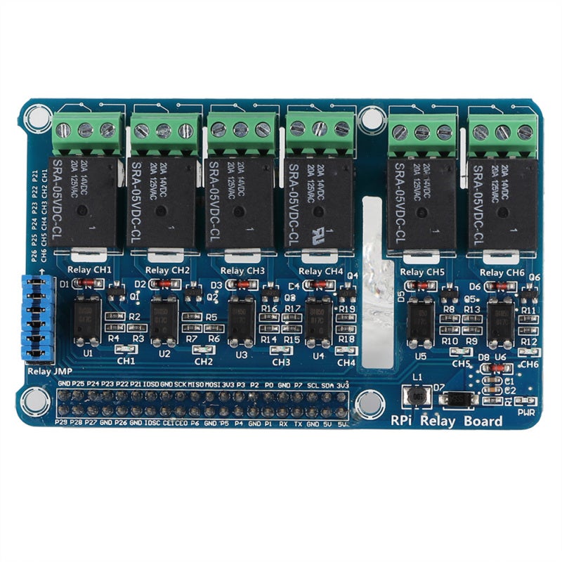 6 Channel Relay Shields for Raspberry Pi A+ B+ 2B 3B - 5A 250V AC Optocoupler Isolation Expansion Board for High Voltage Control - Image 1