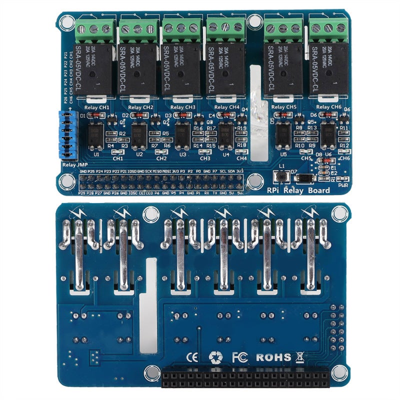 6 Channel Relay Shields for Raspberry Pi A+ B+ 2B 3B - 5A 250V AC Optocoupler Isolation Expansion Board for High Voltage Control - Image 2