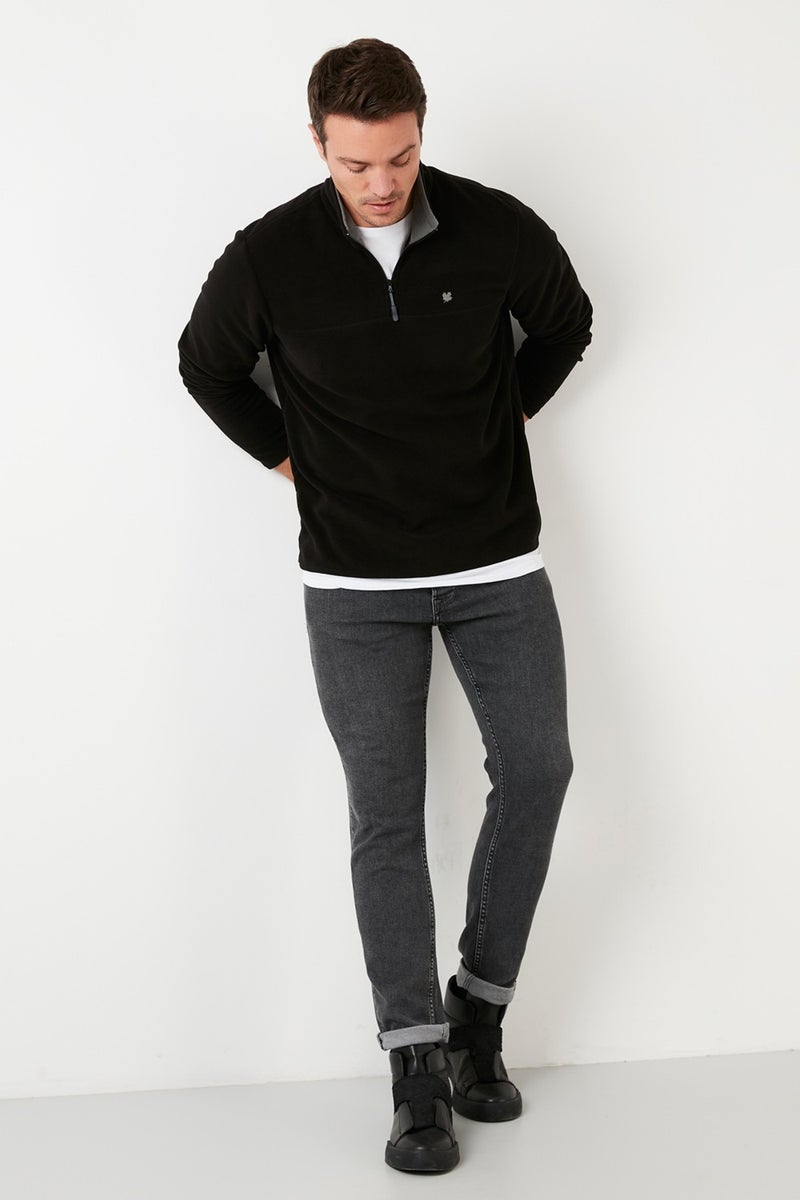 Buratti Slim Fit Anti-Pilling Non-Pilling Bato Collar Winter Raised Polar Fleece Men's POLAR 5906001 - Image 4