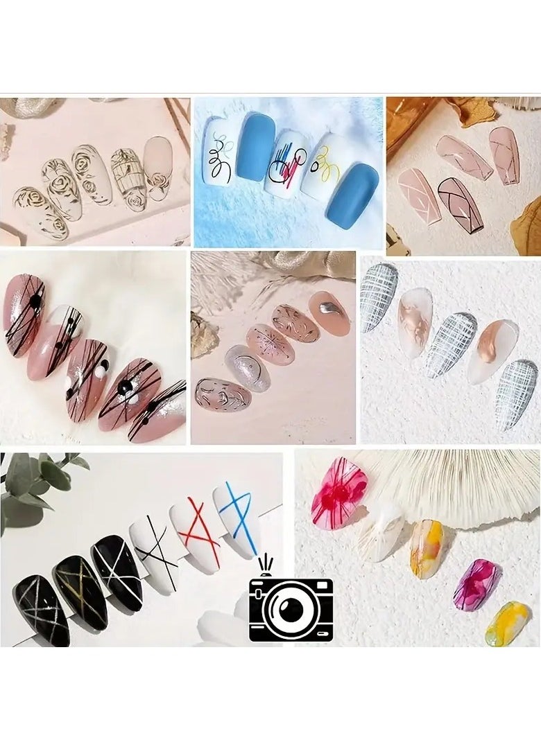 Nail Liner Brushes For Manicure Pedicure, Nail Brush Pen, Acrylic Powder Dipping Pen, Nail Painting Drawing Pen