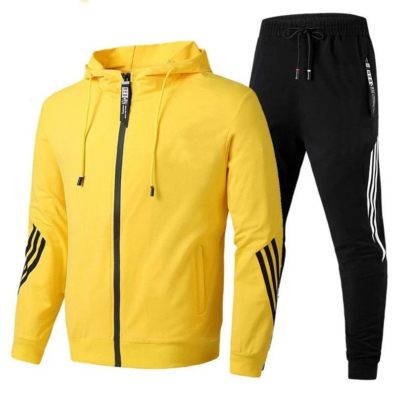 Men'S Leisure Sports Suit Fashion Zipper Jacket Men'S And Women'S Running Sports Suit - Image 3