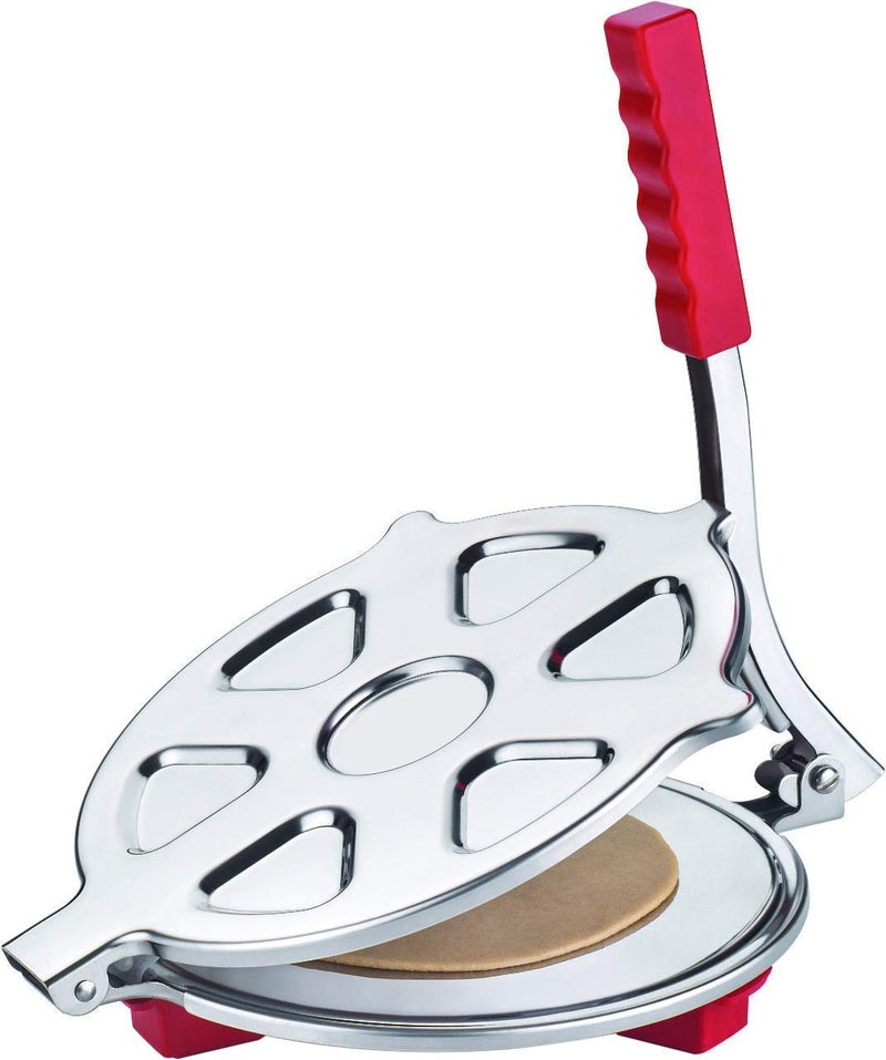 KENAYO ENTERPRISE KENAYO ENTERPRISE Heavy Quality Stainless Steel 7 inch DiaPuri Maker Press Machine with Handle Manual Stainless Steel Roti Press PapadKhakhraChapati Maker  - Image 2