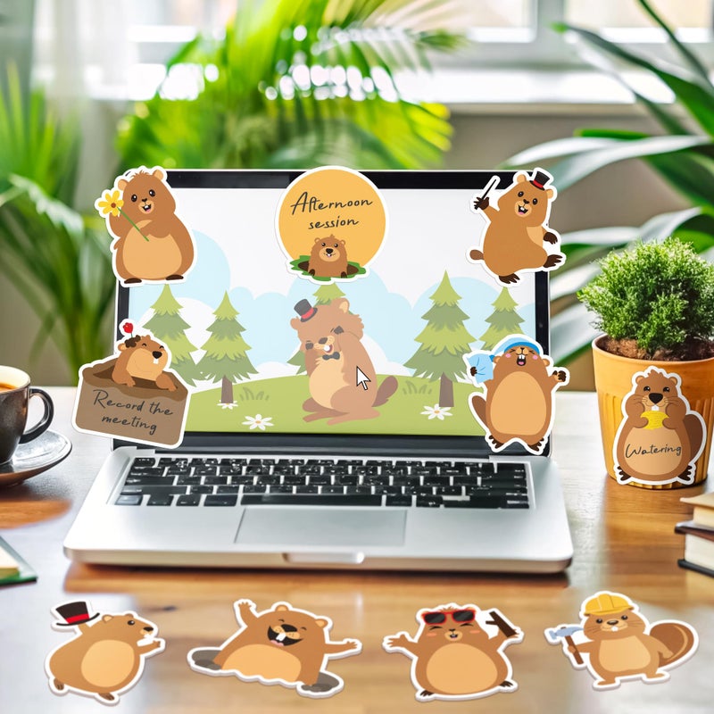 CJiangpo 30Pcs Groundhog Sticky Notes Pads, 600 Sheets Cute Cartoon Self Stick Notepad Memo Pads Funny Page Markers Classroom Rewards for Groundhog Day Party Favors Fillers Gifts - Image 4