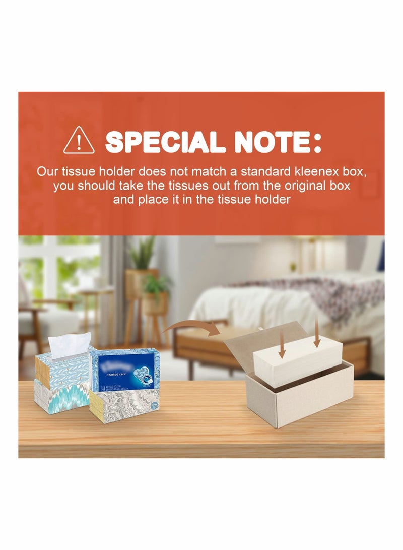 Y&D Tissue Box Cover, PU Leather Holder Rectangular Covers for Home/Office/Car Decoration 9.84"X5.23"X3.77" - Beige - Image 4