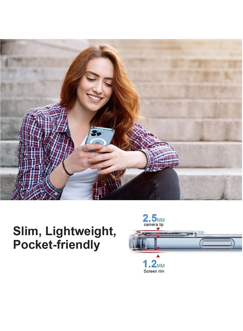 DUSALA Hybrid Magnetic Compatible with MagSafe Designed for iPhone 13 Pro Max Case Cover - Clear  - Image 3