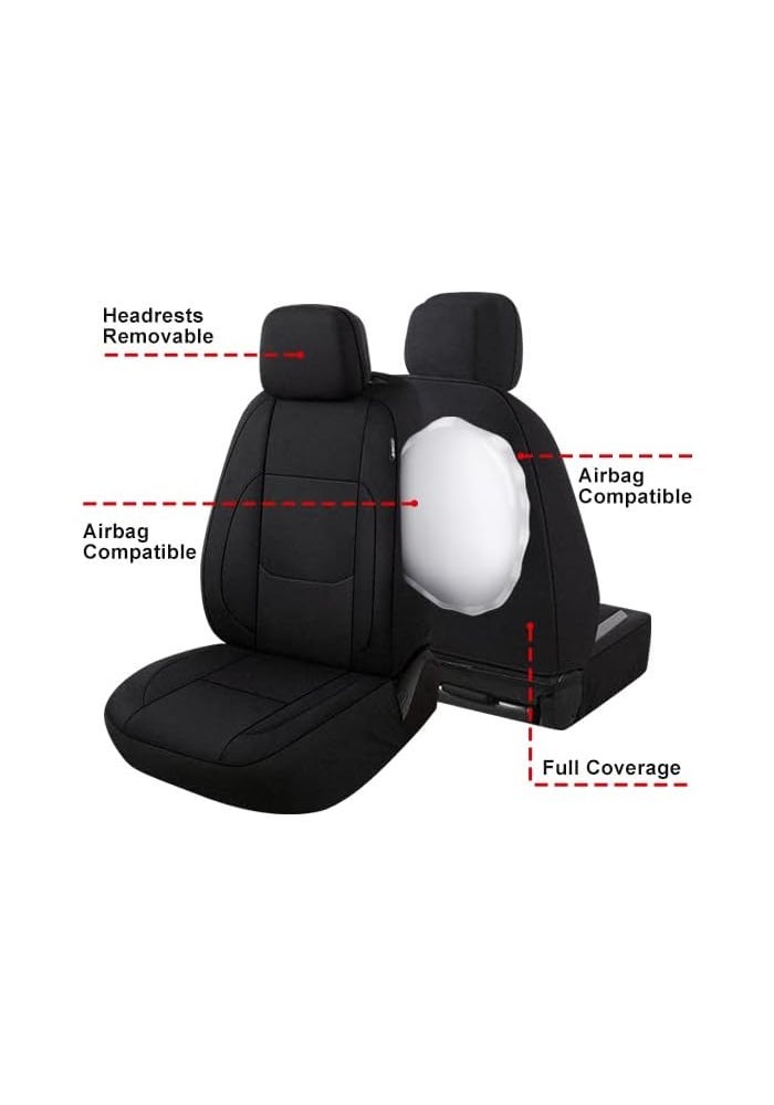 Pariitadin Waterproof Neoprene Car Seat Covers - Black - Image 5
