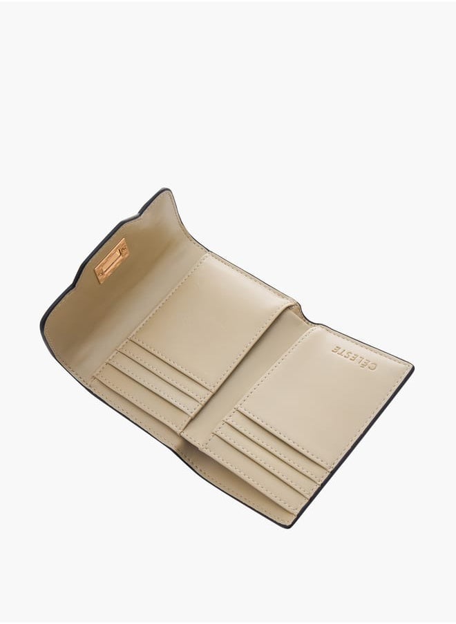 Celeste - Women Monogram Detail Bi-Fold Wallet with Lock Clasp Closure - Image 1