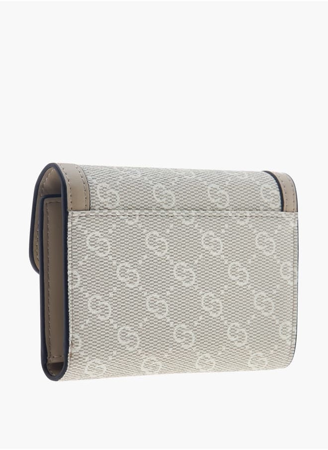 Celeste - Women Monogram Detail Bi-Fold Wallet with Lock Clasp Closure - Image 1