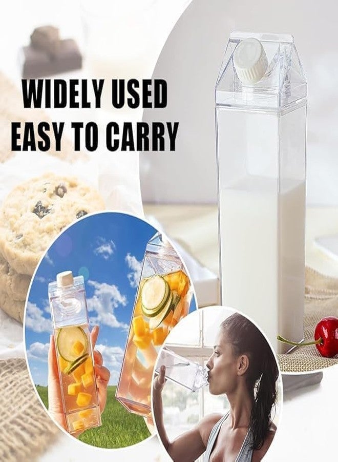 STEFLON Transparent Square Milk Bottle, BPA Free, Lightweight Acrylic, Wide Mouth, Leak-proof for Daily Use, Outdoors, Sports, Travel, Work-new-2026 (SQUARE MILK BOTTLE-500ml -2pcs) - Image 5