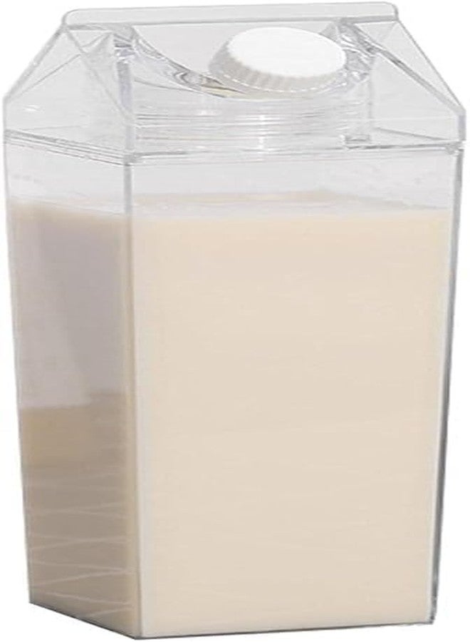 STEFLON Transparent Square Milk Bottle, BPA Free, Lightweight Acrylic, Wide Mouth, Leak-proof for Daily Use, Outdoors, Sports, Travel, Work-new-2026 (SQUARE MILK BOTTLE-500ml -2pcs) - Image 3