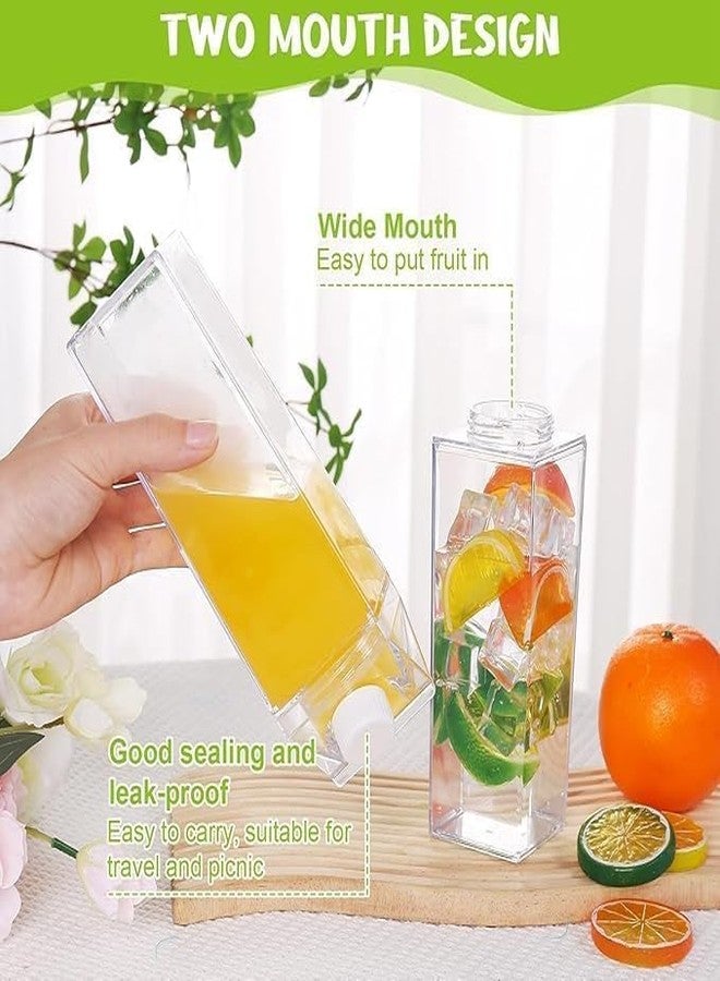 STEFLON Transparent Square Milk Bottle, BPA Free, Lightweight Acrylic, Wide Mouth, Leak-proof for Daily Use, Outdoors, Sports, Travel, Work-new-2026 (SQUARE MILK BOTTLE-500ml -2pcs) - Image 4