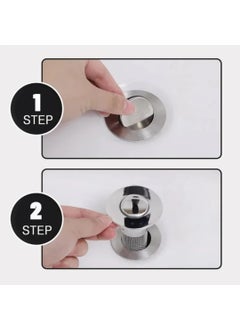 Urbanscape Urbanscape Stainless Steel Sink Strainer Push Down Wash Basin Bathroom Drain Filter AntiClog Drain Stopper for Bathtub Kitchen Durable Rustproof HighPerformance Kitchen Sink Drain Filter  - Image 2