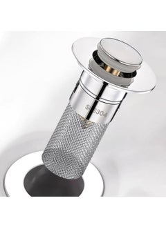 Urbanscape Urbanscape Stainless Steel Sink Strainer Push Down Wash Basin Bathroom Drain Filter AntiClog Drain Stopper for Bathtub Kitchen Durable Rustproof HighPerformance Kitchen Sink Drain Filter  - Image 4