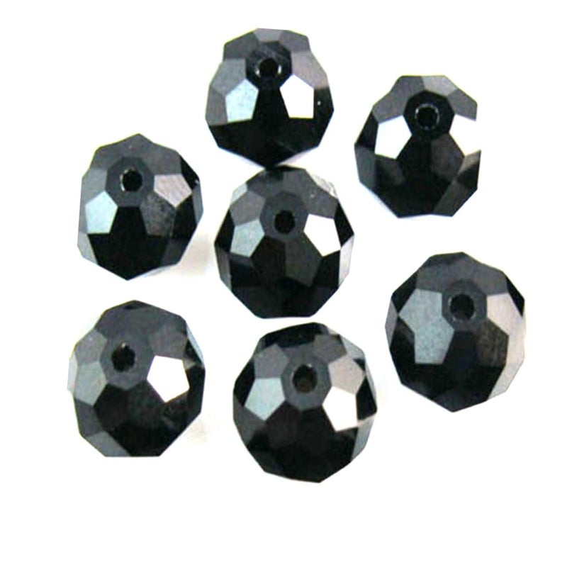 Black Faceted Rondelle Glass Beads 150pcs For Jewelry Making Necklace Bracelet - Image 5