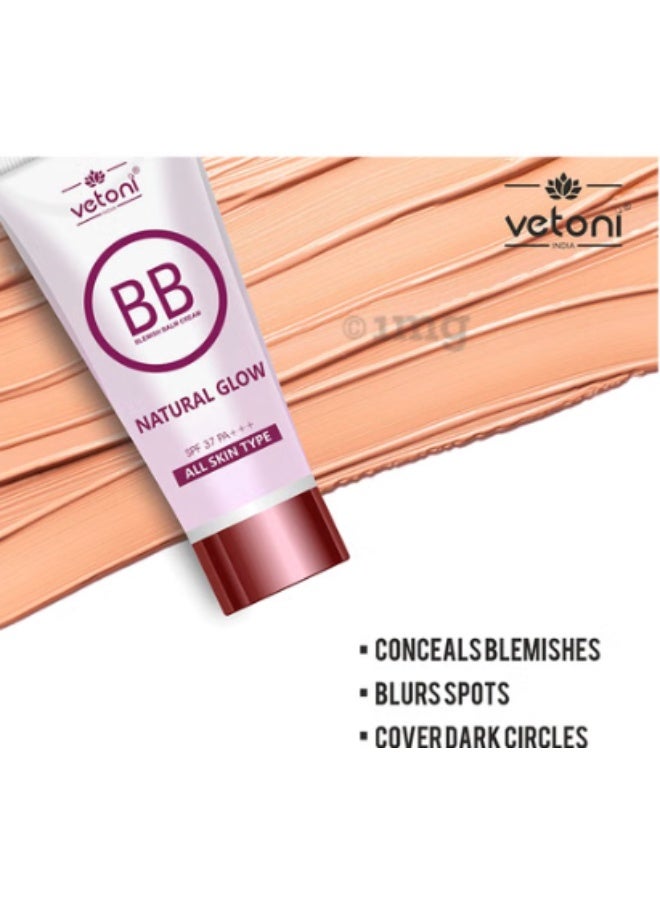 Vetoni Natural Glow BB Cream with Blemish balm and Foundation Touch - 60ml - Image 3