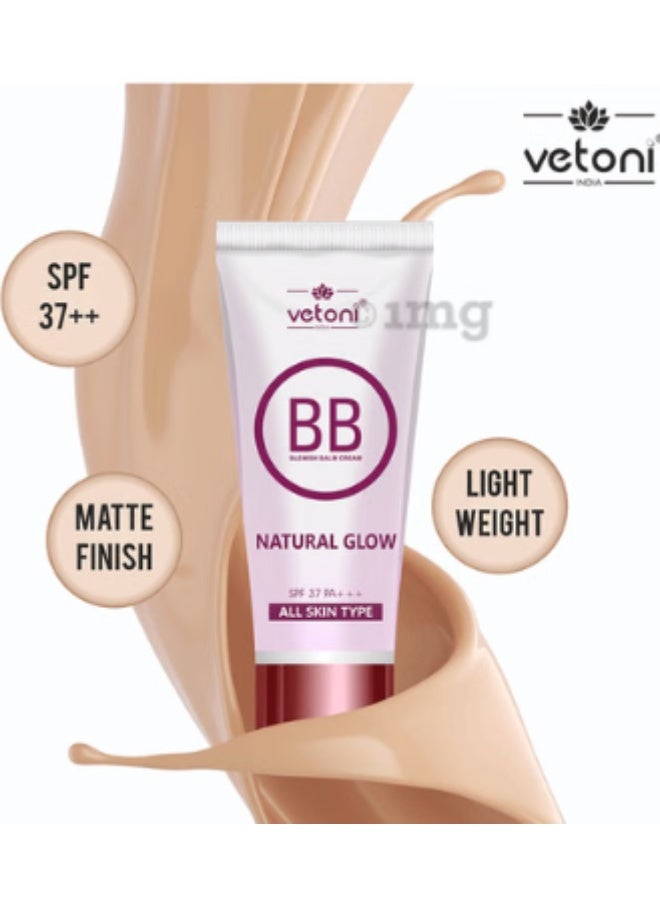 Vetoni Natural Glow BB Cream with Blemish balm and Foundation Touch - 60ml - Image 2