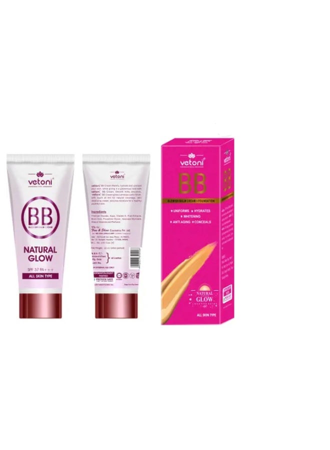 Vetoni Natural Glow BB Cream with Blemish balm and Foundation Touch - 60ml - Image 1